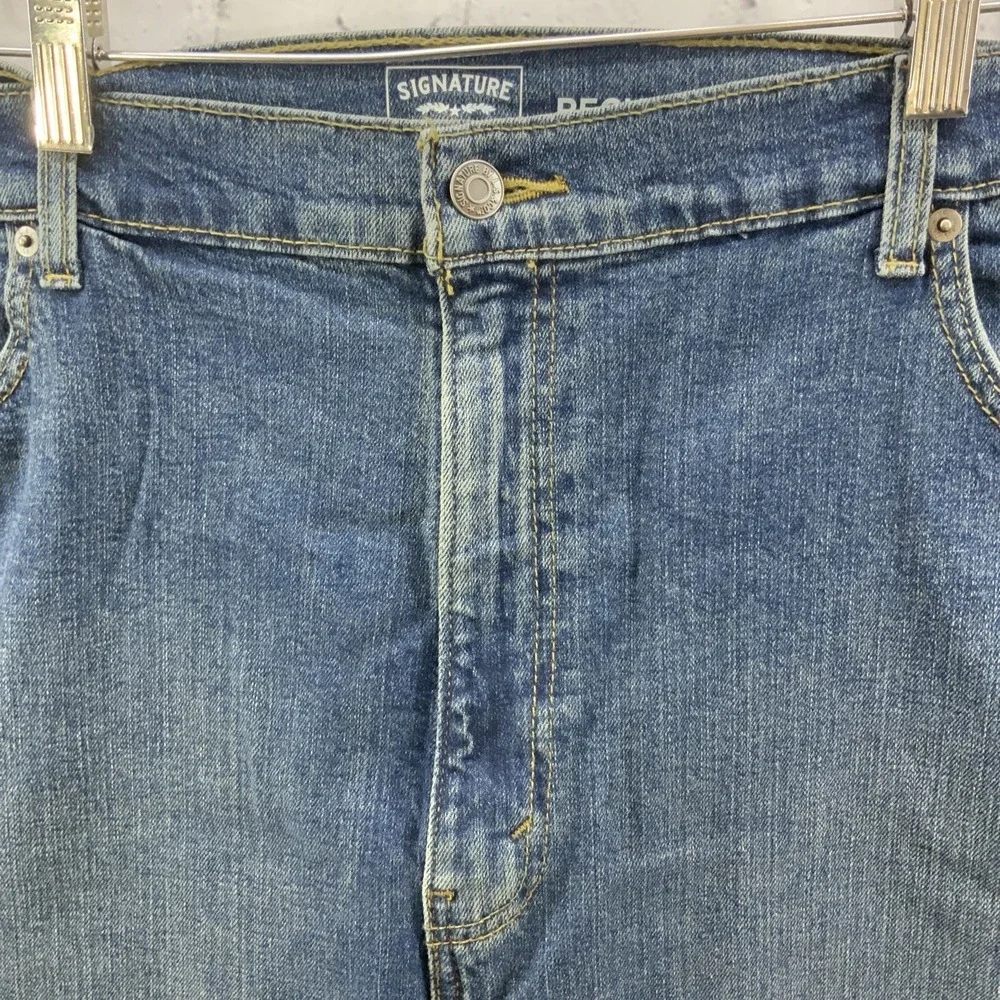Signature Levi Strauss Blue Jeans Mens‎ Sz 44 X 30 Regular Straight Fit
